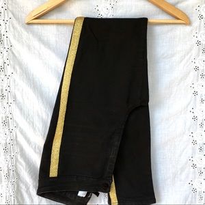 High waisted skinny jeans with gold stripe